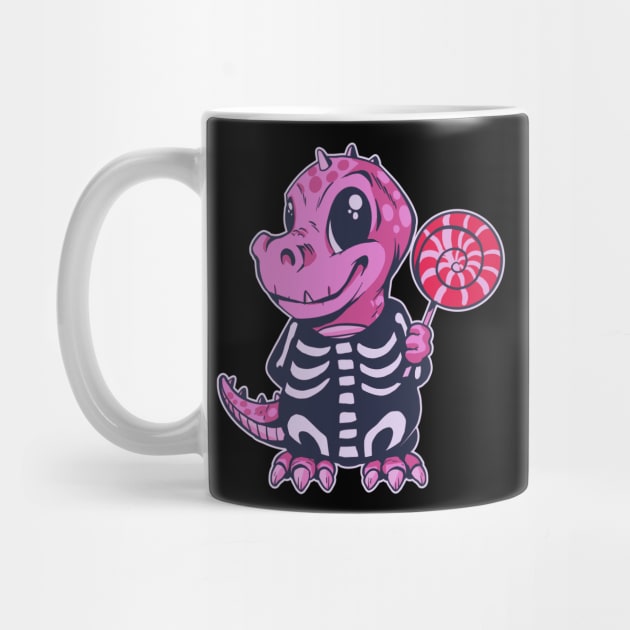 Adorable Pink T-Rex Dinosaur Holding a Popsicle! by The Artist’s Theory